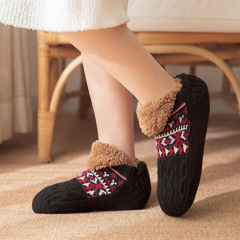 Thermal Women Mens Floor Socks Winter Warm Short Cotton Thickened Home Sleeping Soft Non Slip Grip Fuzzy Floor Socks 250822