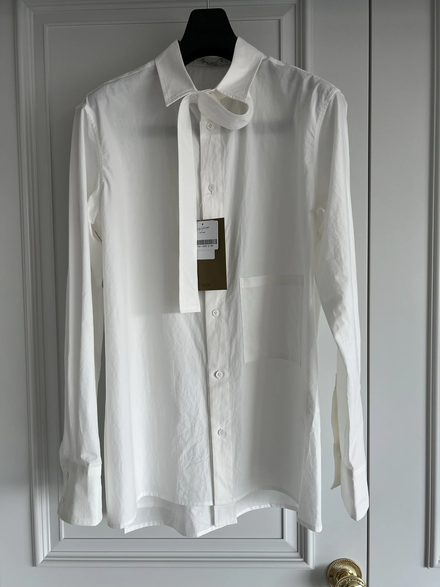 TOP-YAMAMOTO original n white pure cotton shirt for men 250822