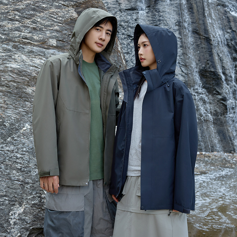 Three-proof jacket for men and women new spring and autumn outdoor windproof and waterproof single-layer hooded casual jacket