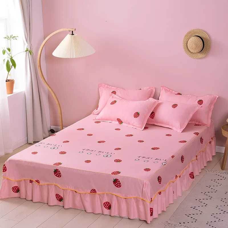 Designer 3 Pcs Bed Covers Modern Couple Luxury Bed Sheet Quilted Elastic Fitted Sheet Height Bed Skirt Anti-Slip Bed Sheets and Lowcases G250822