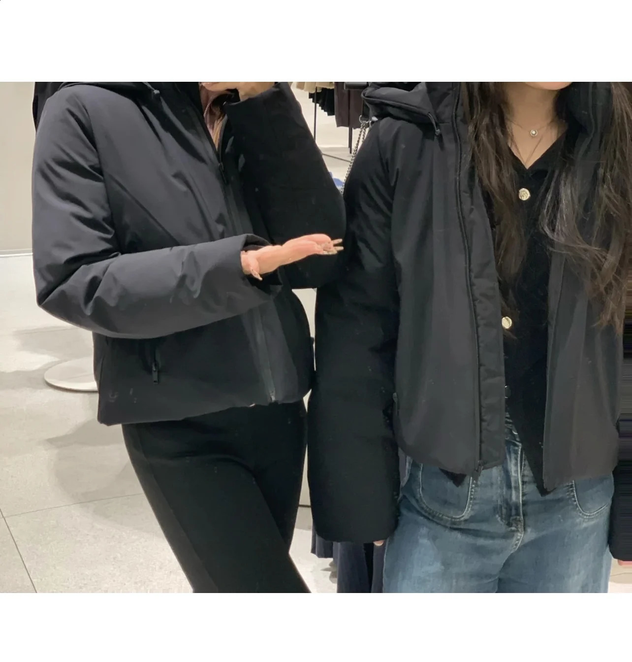 ETJ AutumnWinter TRAF womens short wind waterproof hooded thick warm cotton jacket Outdoor coat 4749703 250911