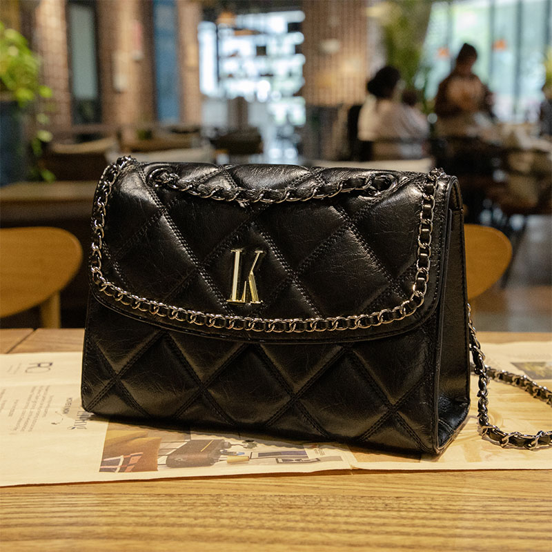 LORDLY KNACK designer light genuine leather casual tote high-quality vintage chain bag for woman