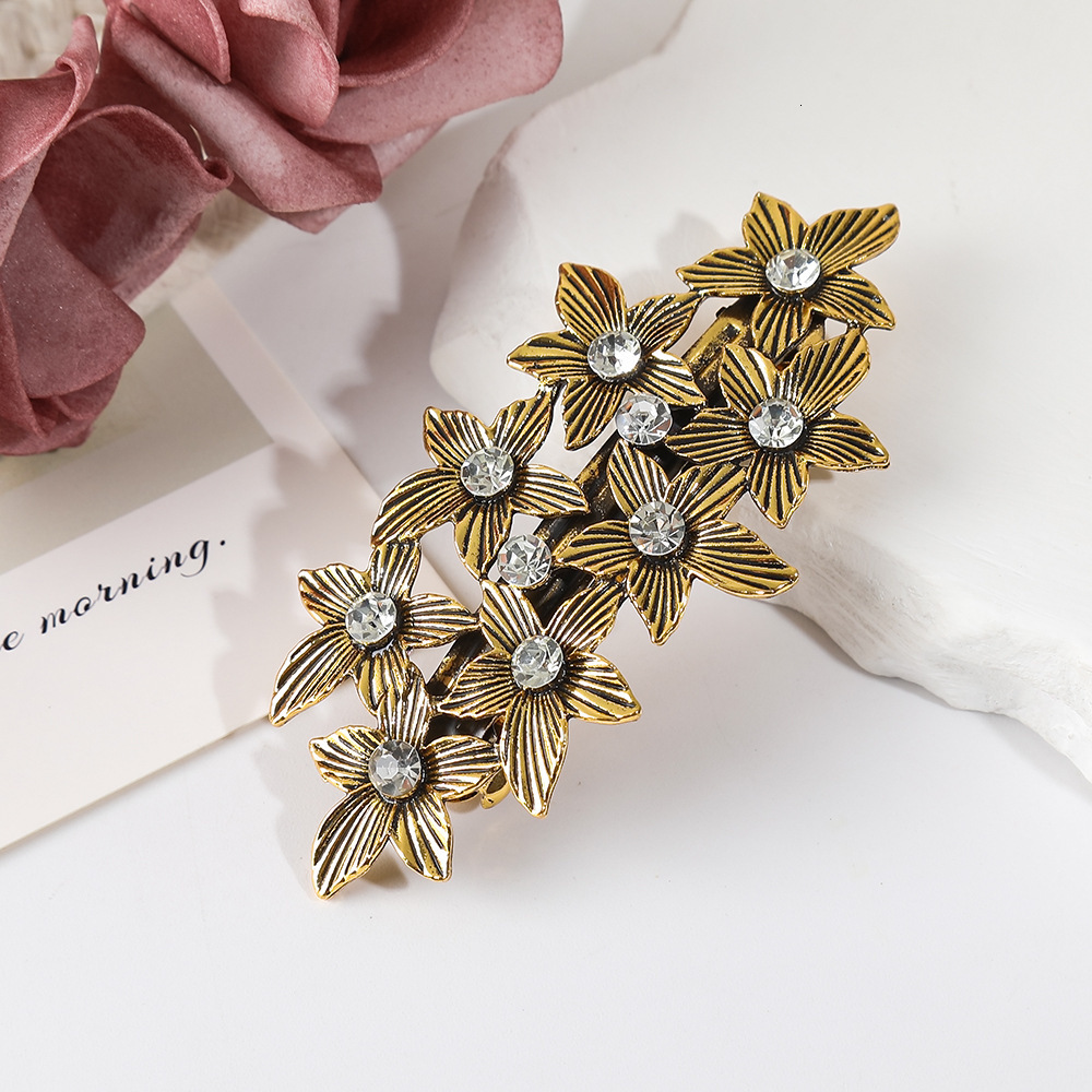 Rose Flower Spring Simple Versatile Lady Top Fashion Back of Head Half Up Clip Hair Accessory SY-8093