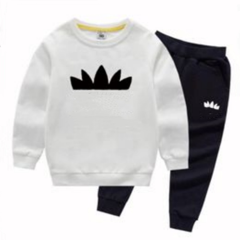 Fashion new kids clothing designer boys 2-piece girls clothes round neck long sleeve+pants classic clothing hot