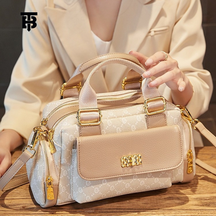 TB BHULAMTE Women's Luxury Old Flower Handbag New Simple Fashion Single Shoulder Crossbody Bag Splicing Large Capacity Travel Bag Free Shipping Designer Bag