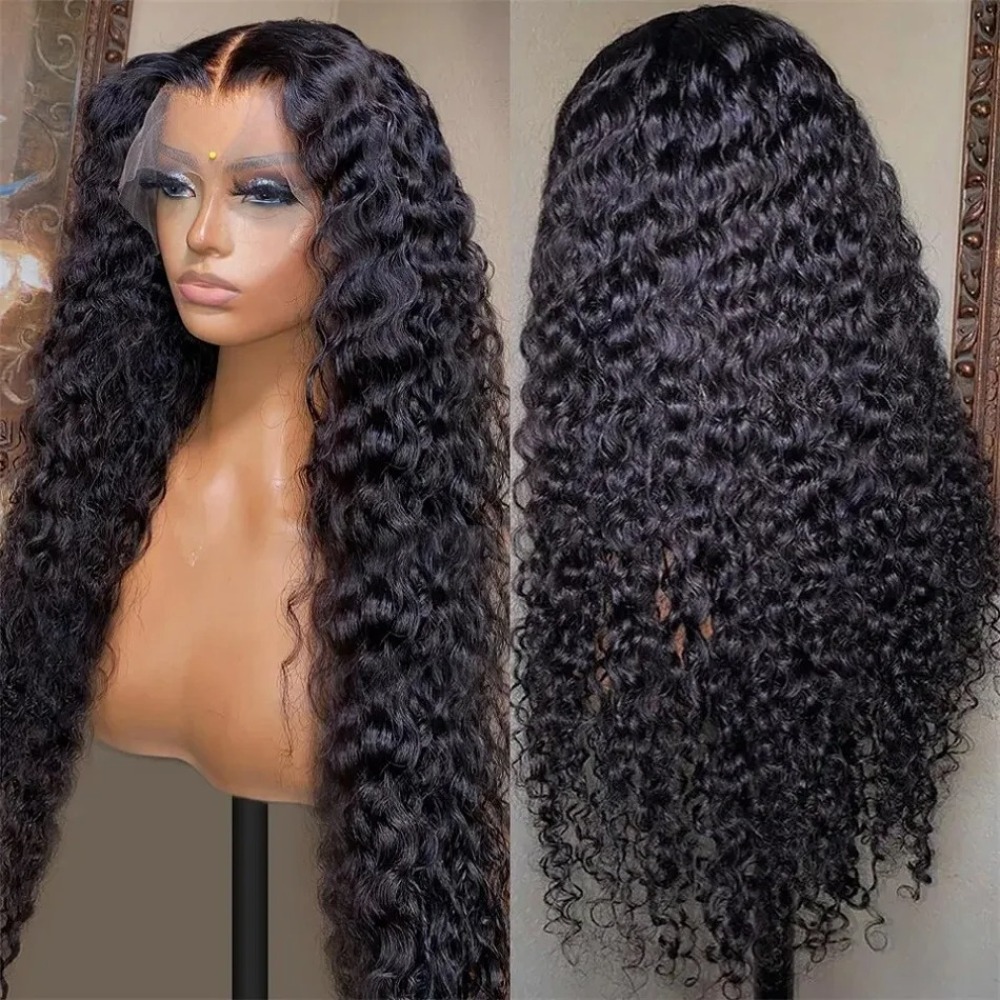 Deep Wave Frontal Wig 34 36 Inch Curly Human Hair Wigs Water Wave Lace Front Wig Brazilian 13x4 Wear And Go Glueless Wig With Baby Hair For Wemon
