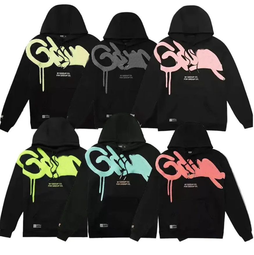 Designer Hoodies for Men Women Geedup Hoodie Embroidered Cotton Hooded Sweatshirts High Quality Casual Loose Fit Hip Hop Streetwear