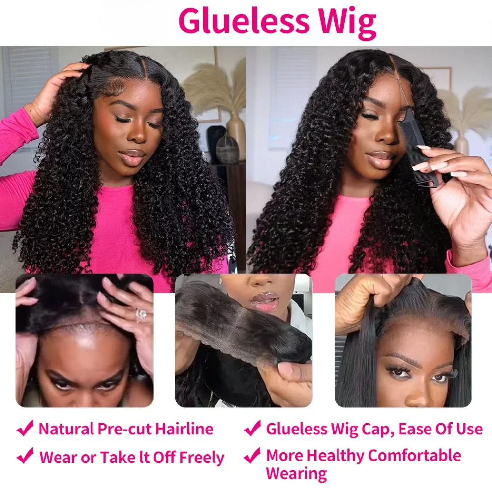 Water Wave Glueless Wig Human Hair Curly 13x4 HD Lace Frontal Wig 250 Deep Wave Lace Front Wigs Wear And Go HD Lace Closure Wig Sale Preplucked