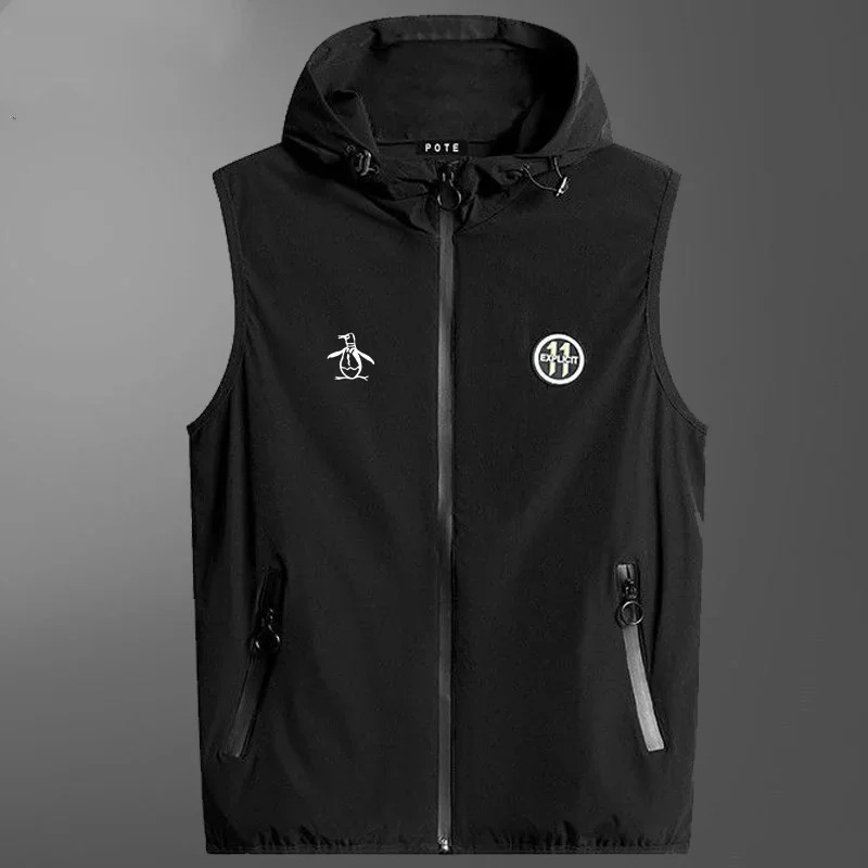 High Quality Men Golf Jackets Vest Summer Fashion Men Sports Golf Jacket Hooded Golf Clothing Breathable Outdoor Waistcoat 250818