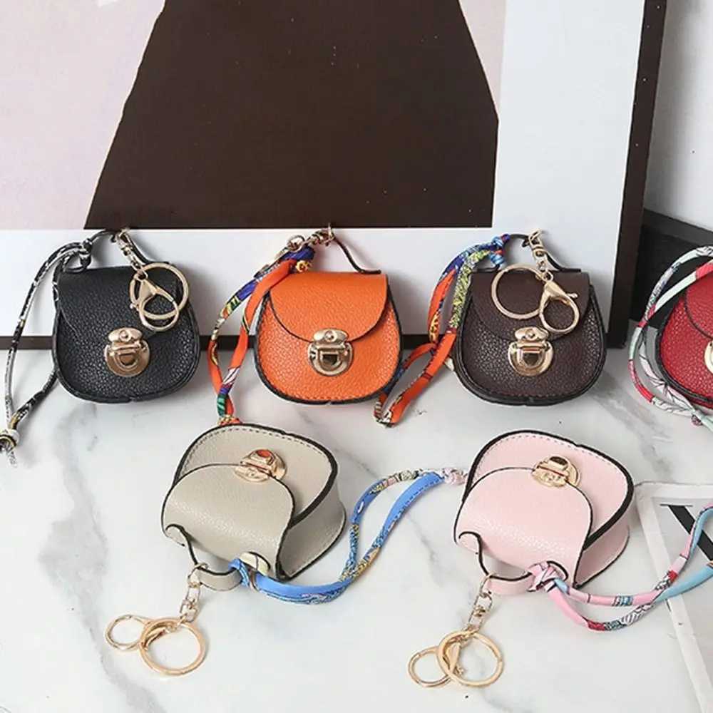 Fashion Keychain Small Coin Purse Leather Multifunction Mini Storage Pouch Womens Bag Pendant Portable Earphone Bag Z250822