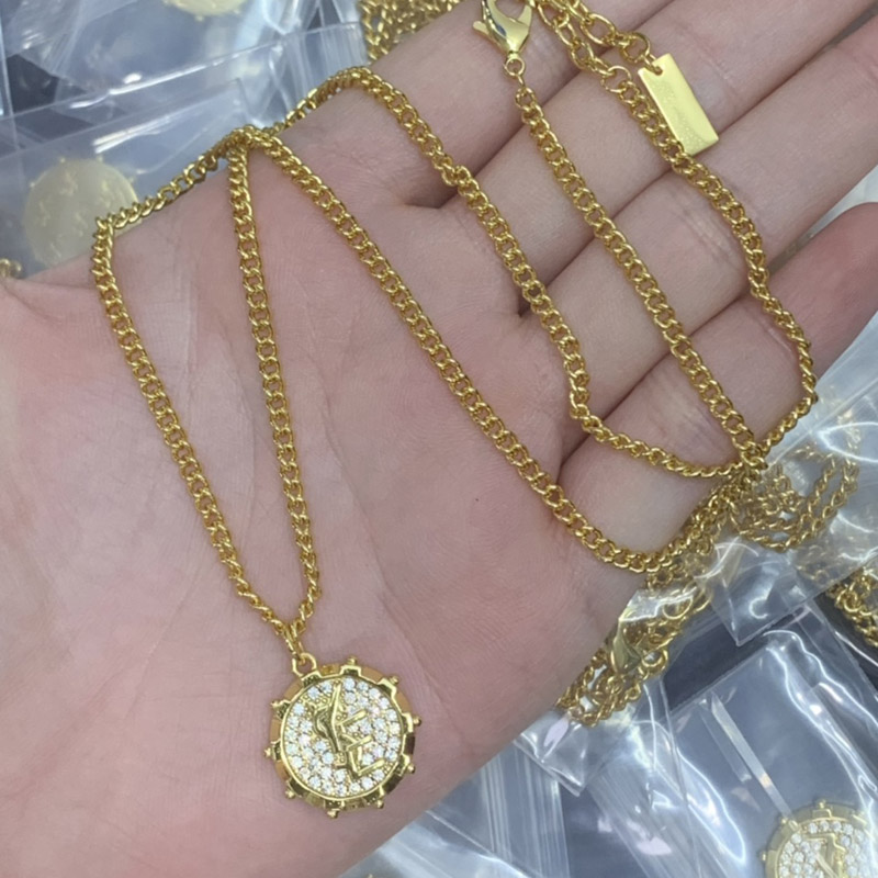 High Quality Necklaces Choker Pearl Chains Crystal Letter Necklace Jewelry Lover Women's Copper Necklace Letter Designer Necklaces Wedding Gifts