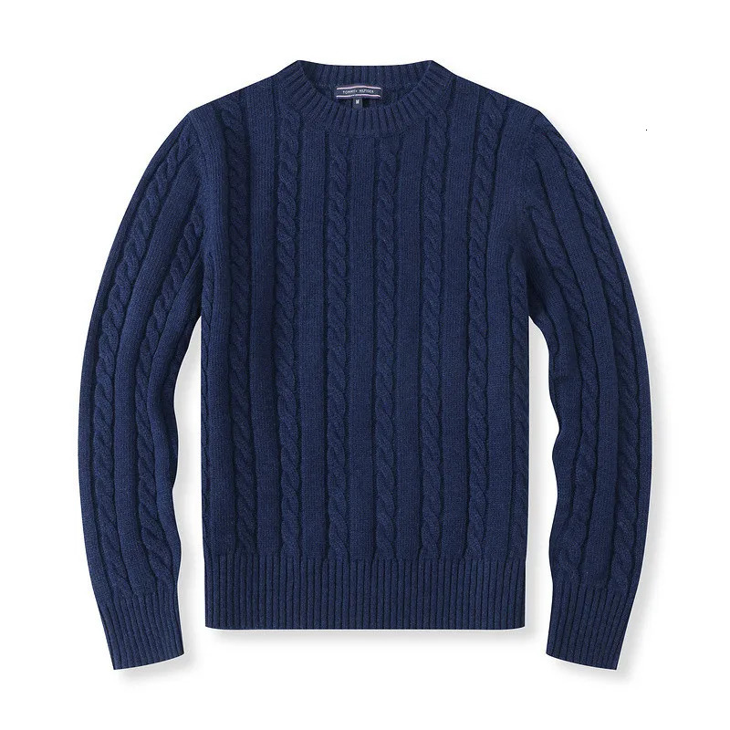 Round neck pullover fashionable jacket top knitted sweater casual Men clothing autumnwinter sports youth 6 style 250822