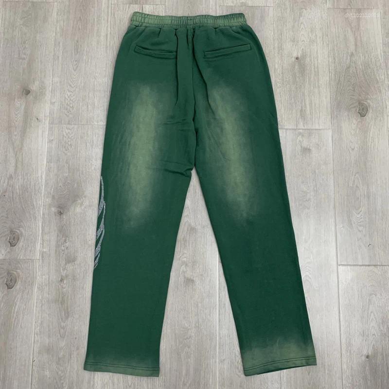 Men's Pants Men Women Lost Intricacy Sweatpants Trend Retro Green High Quality Drill Print Real Picture Loose Casual Trousers
