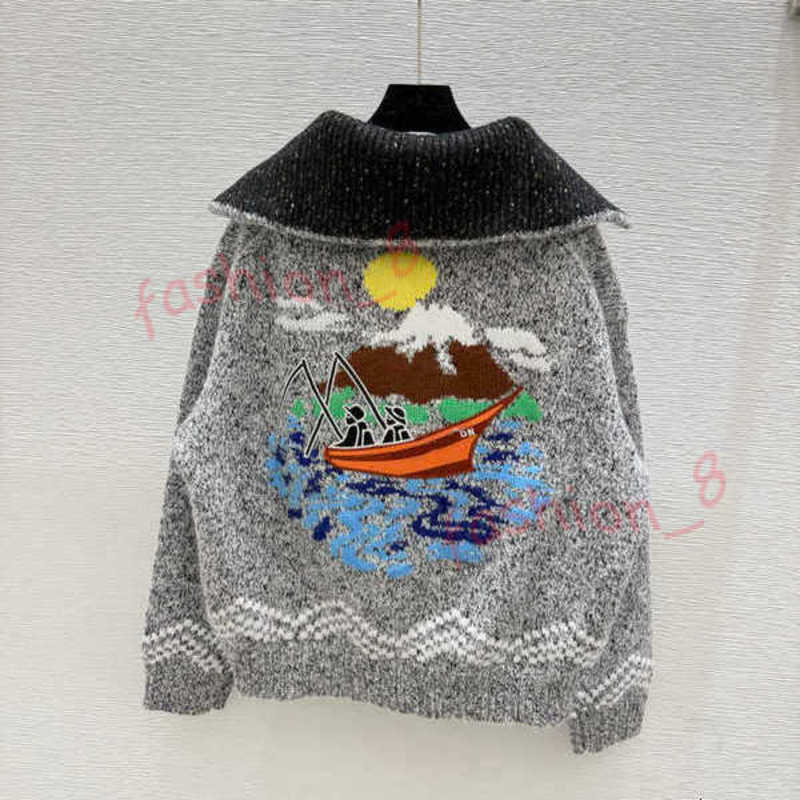 Womens Luxury Sweater jacket Designer Pullover For Woman Fashion Turtleneck Autumn winter Long Sleeve Cardigan Logo Embroidery Coat tops