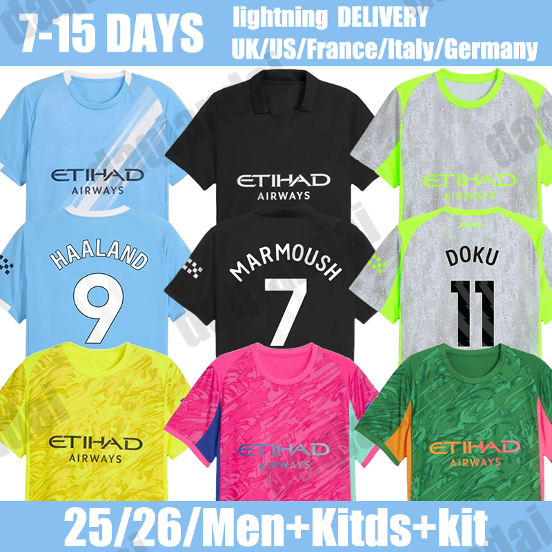 mans city 25 26 kit Soccer Jerseys Haaland #9 Foden #47 fans player version 2024 Football Shirt Mens kids kit uniform