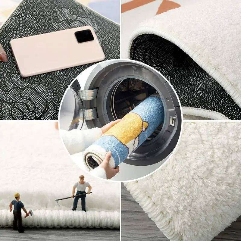 Imitation cashmere carpet, resistant to dirt and easy to maintain, French style small fragrance bedside blanket
