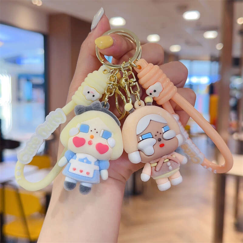 Designer Keychain Bag Charm Keychain Wallet Cute Flocked Crying Baby Cartoon 3D Doll For Girlfriends Bag Pendant Backpack Keychain