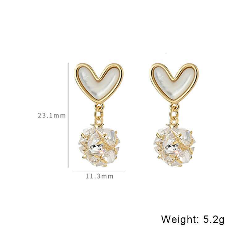 Jewelry Cubic Zircon Stud Earrings Charm Jewelry Silver Gold Crystal Round Square Love Heart Ear Rings Engagement Wedding Gift for woman Fine
