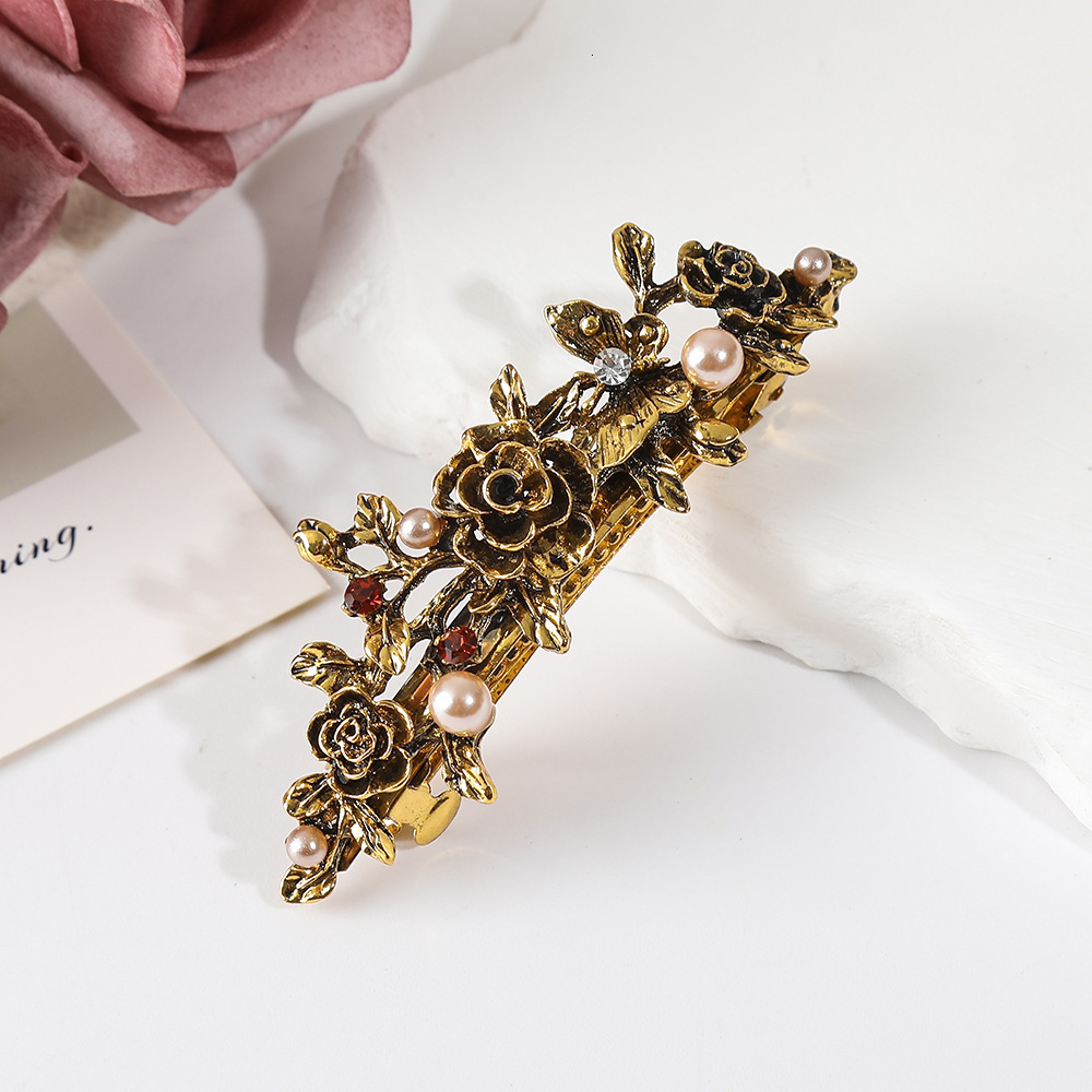 Rose Flower Spring Simple Versatile Lady Top Fashion Back of Head Half Up Clip Hair Accessory SY-8093