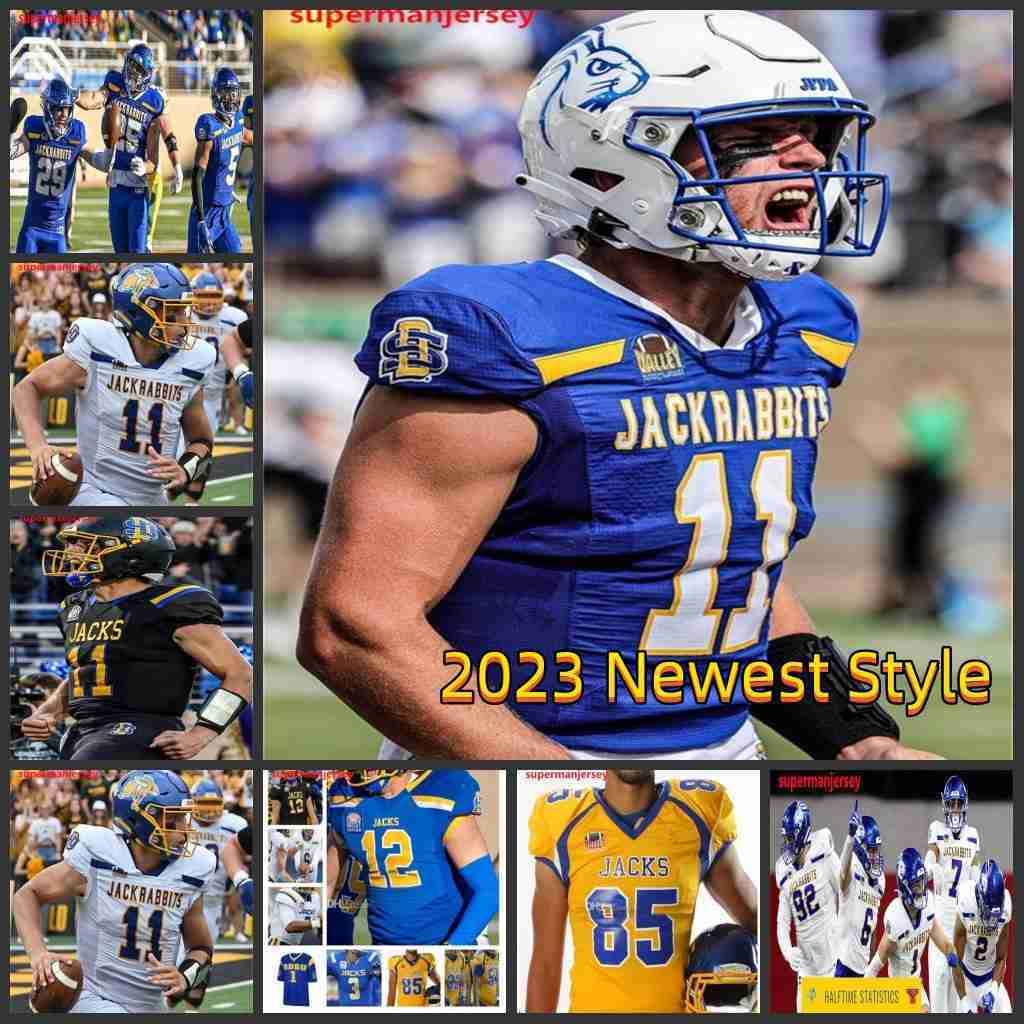 New South Dakota State Jackrabbits SDSU JACKS College Football Jerseys Mark Gronowski Isaiah Davis Amar Jo