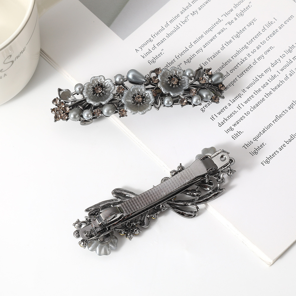 New Small Flower High-end Alloy Spring Clip Hairpin Accessories Women's Hair Ornament SY-8129