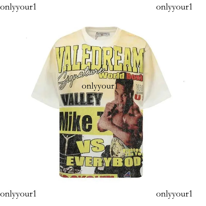 American valley hoodie Trend Fashion Hip-hop Retro Vale T Shirt Men Women Daily Casual Clothes VALLEY Top T Streetwear a40