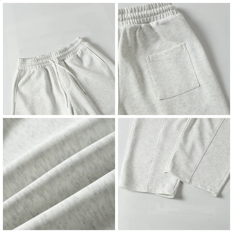 Gray Man Wide Leg Joggers Baggy Drawstring Patchwork Casual Curved Knife Pants Oversized Retro Arc Black Sweat Pants Cotton 250822