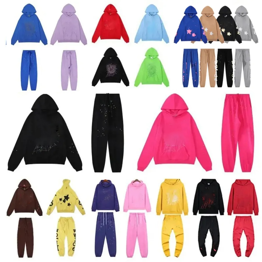 Spider Hoodie Designer Hoodie Mens Web Hoodies Luxury Men Women Young Thug Pink Purple Tracksuit High Street Sweatshirt Hip Hop Sweatpants US size S-XL