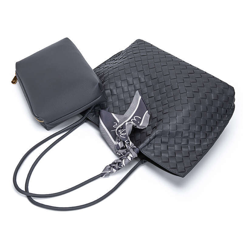 Lanjia- 2024 New Woven Handmade Women's Handbag Large Capacity Tote Faux Leather Shoulder Crossbody Mother Bag 8Fe07