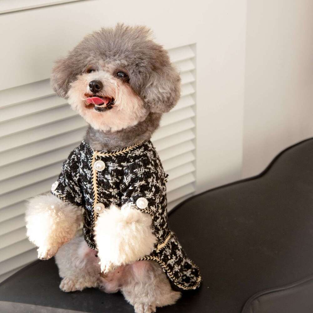 Lanjia- Overseas Pet Trendy Brand Internet Celebrity Little Chanel Style Clothes For Dogs And Cats Teddy Schnauzer Maltese Shih Tzu Dress 223F0