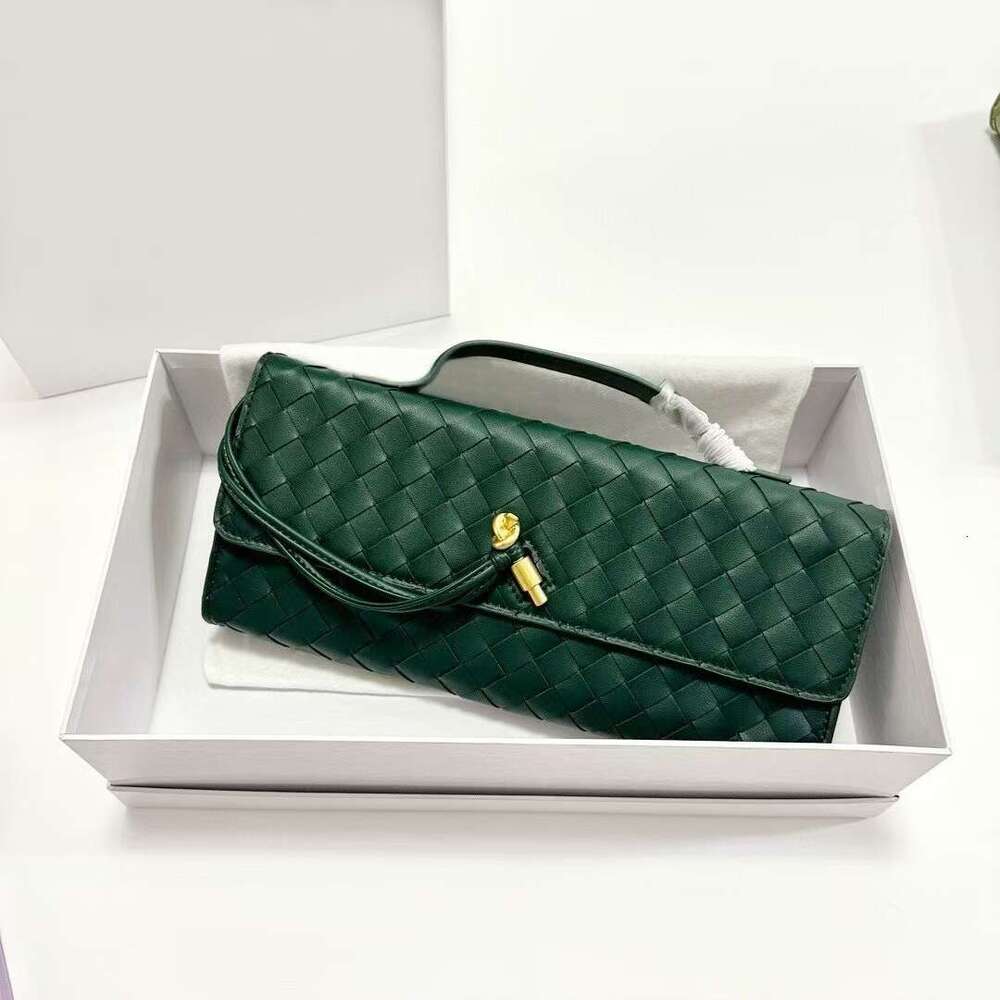Top tier wallet Long Clutch Andiamo With Handle Intrecciato Cow Leather Women Bags Purses And Handbag Evening Bag clutch bag high-quality andiamo clutch 1f3