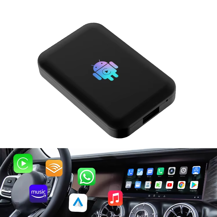 Kowankit Wireless Carplay Android Auto AI Box, Plug & Play Fits Cars,3in1 4 + 32 GB Android 9 RK-A53 Chip HD 5G Car Play Adapter, USB-Powered, No Dela
