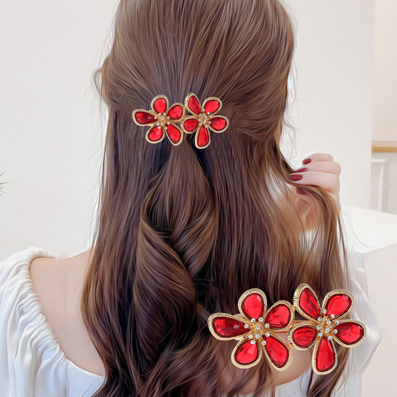 Korean Version Clear Multi-Faceted Fashion Flower Back of Head Women's Spring Accessory Hair Clip SY-8020