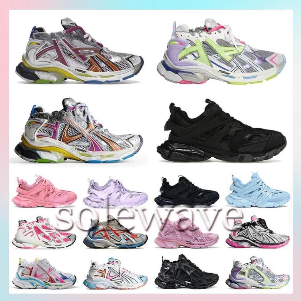 Designer Track 3.0 Runner 7.0 7.5 Casual Shoes Men Women Paris Triple White Black Pink Grey Beige Sneakers Gomma Leather Nylon Printed Platform Eur 36-46