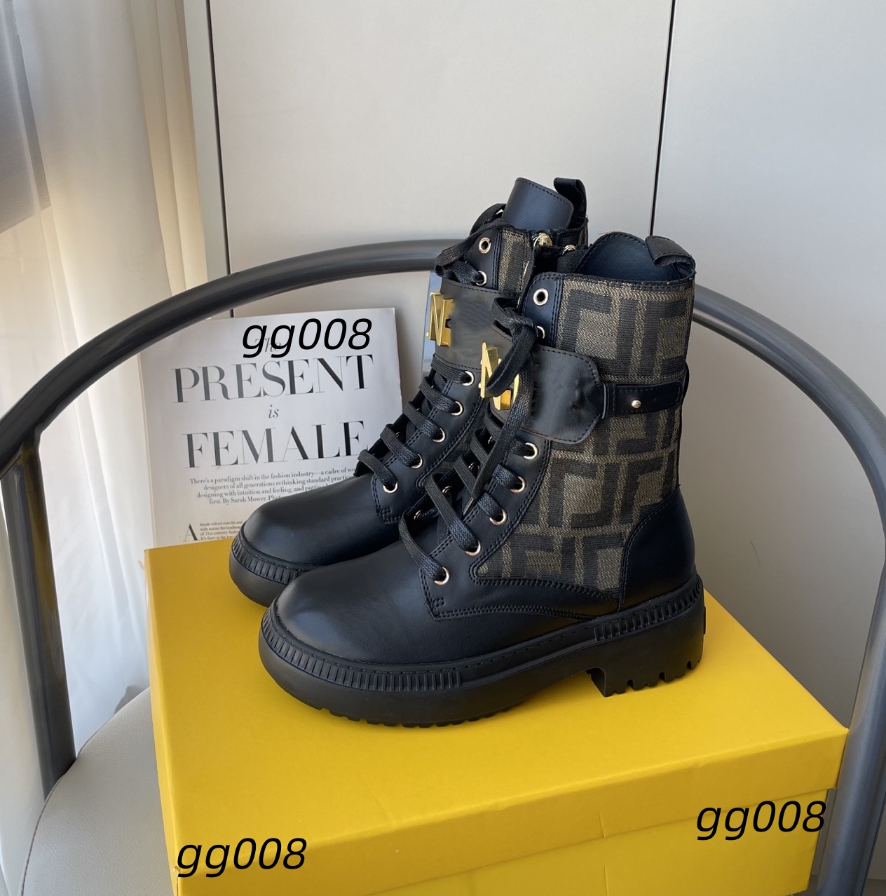 2025 Women Ankle Designer Boots Woman Fashion British Style Black Casual Dress Shoes Female Motorcycle Boots rick rain boots combat