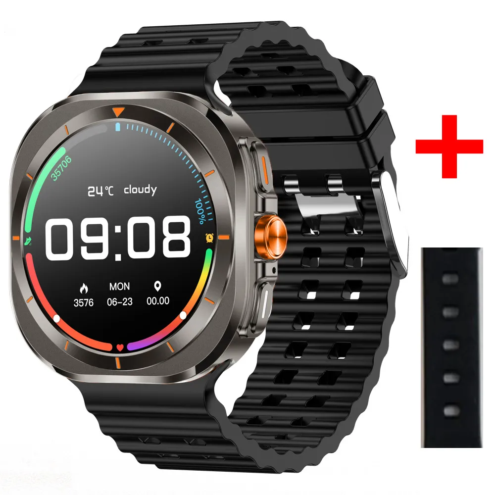 Ultra Smart Watch 1.46 Inch Round Screen Gesture Control Bluetooth Talk Heart Rate Monitor Compass Watch Activity Sports Wristband