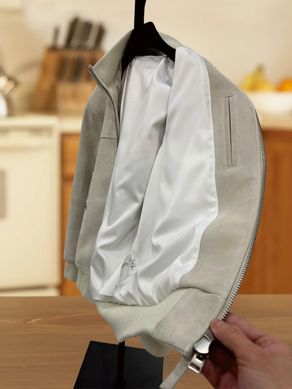 New stand up collar pilot leather jacket, genuine leather mixed with suede and sheepskin high-end feel suitable for wearing jacket jacket jacket