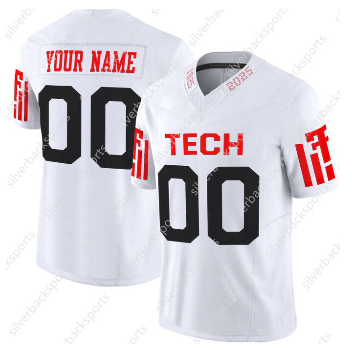 Custom 2025 American College Football Jersey Tech Red Alabama College 90s classic Movie V-Neck Embroidered Stitched Letters with Short sleeve Adult Je