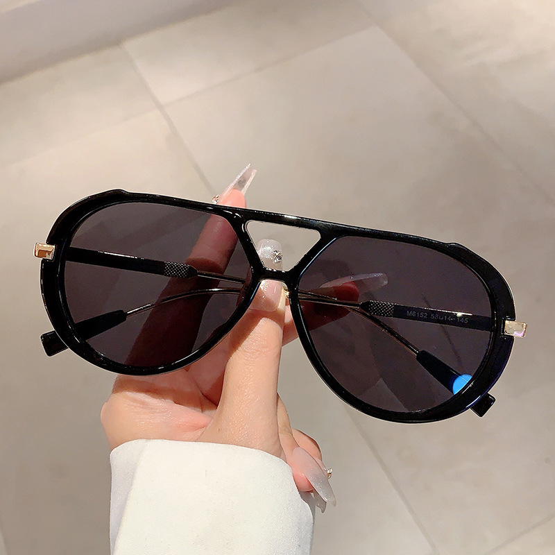 New Retro Fashion High-End Round Face Slimming Sunglasses Leopard Print Frame Double Bridge Design Plain Optical Glasses