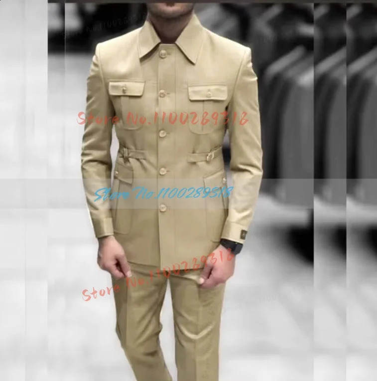 Mens Stand Collar Chinese Style Elegant Suits For Men Slim Fit Formal Groom Tuxedos Prom2 Pcs Classic Male Blazer Costume Homme 250822