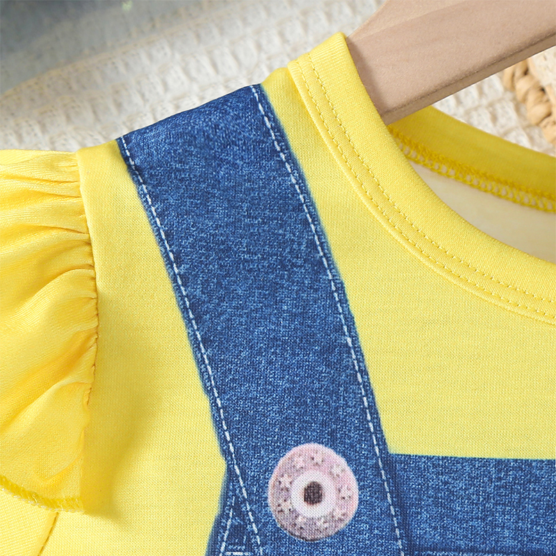 Adorable Children's Back Strap Dress Featuring Cute Ladybugs Patterned Fabric for Warm Weather Wear - BY1686