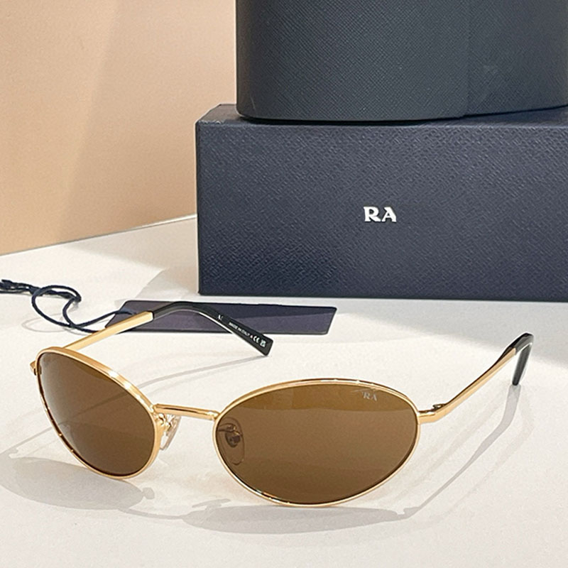Retro Womens Mens Oval Metal Frame Sunglasses PRA59S Luxury Small Round Frame Ladies Avant-Garde Style Casual Sunglasses