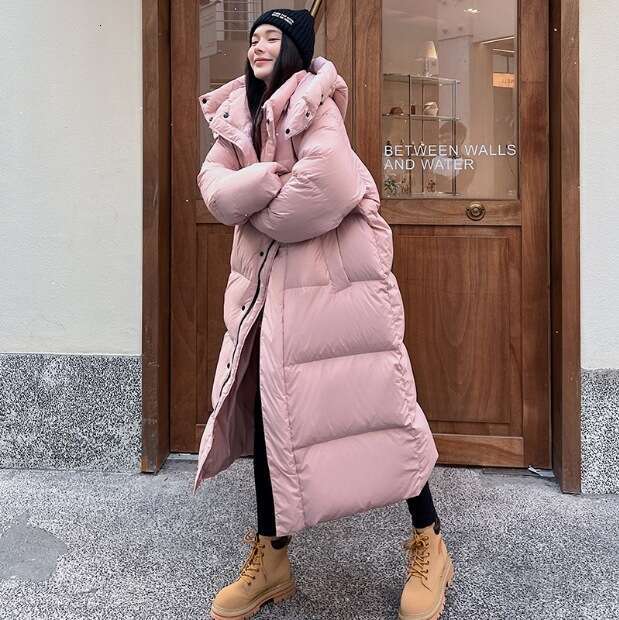 Cream Color Mid-Length for Women, High-End Feel, Winter Women's Coat, New Duck Pinghu Down Jacket