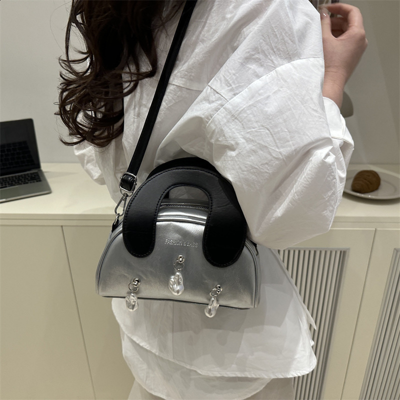 3Colors PU Leather Women Handbags Chic Zipper Bowling Pack Crossbody Bags Elegant Office Lady Small Clutches 241009