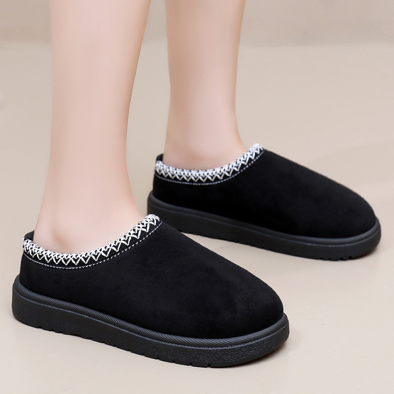 Autumn Winter Designer New Arrival Plush Lined Thickened Lace Thermal Women Cotton Boots