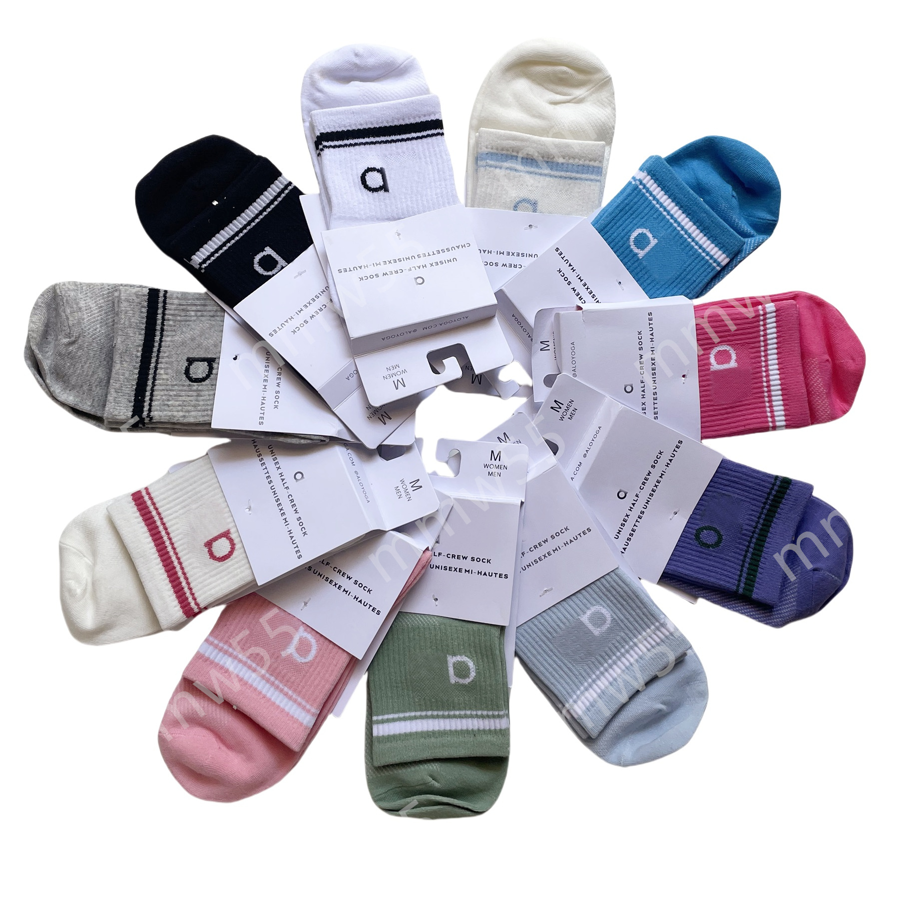 Wholesale of new brand letter trendy socks, mid-calf socks for men and women, couple sports socks, and Arro running cotton socks