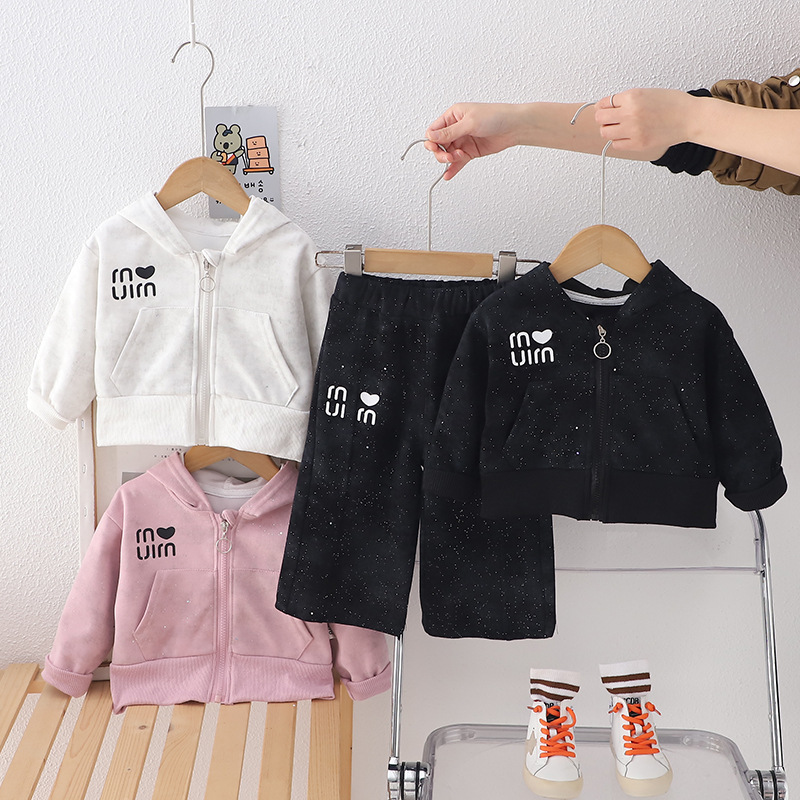 2025 New Girls' Spring Outfit Set Fashionable Long Sleeve Two Piece Baby Toddler Trendy Spring Autumn Clothes