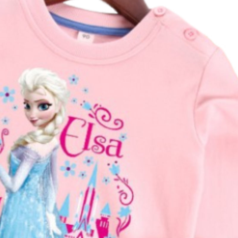 Disney Children's Designer Clothing Girls' designer clothing Princess Elsa's holiday outfit Set with princess print design Soft and com