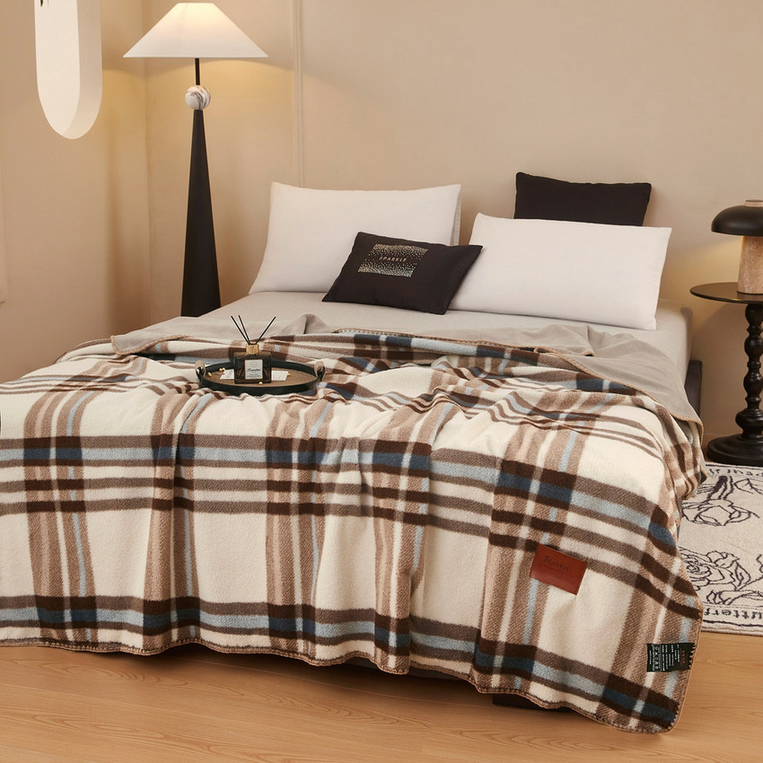 Sean Industry 2025 new cashmere alpaca wool blanket travel essential small blanket