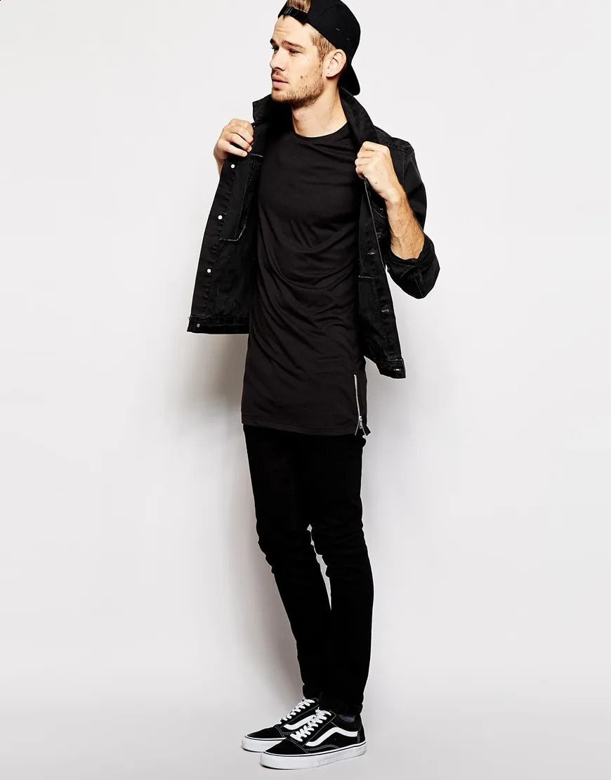 2025 MRMT Clothing Mens Long T Shirt Hip Hop Extra Longline T-Shirt For Male Tshirt Zipper Man Leisure T Shirts 250822